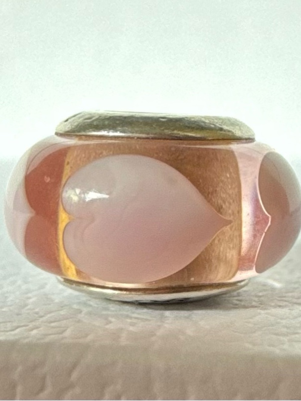 Pandora Rose with Pink Hearts Murano Glass Charm